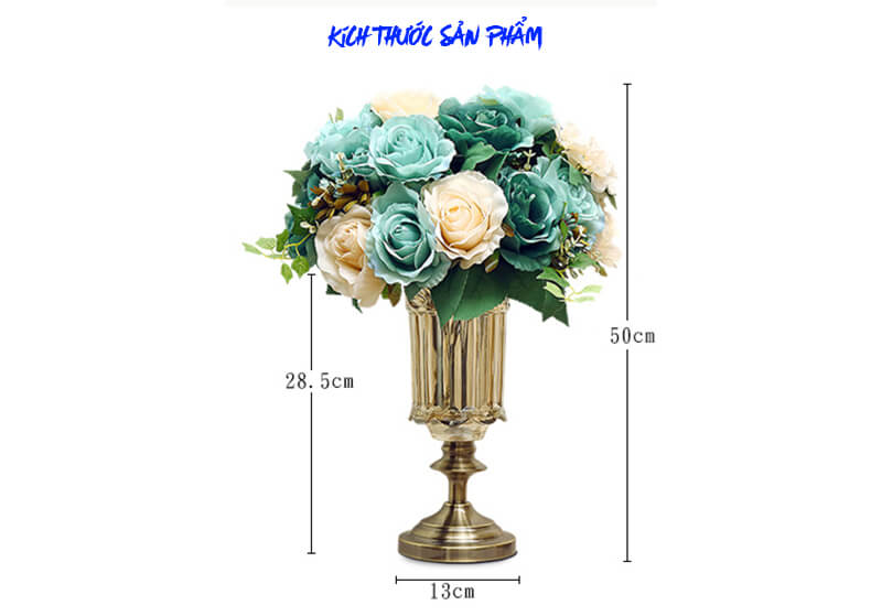 Kích thước sản phẩm bình thủy tinh hoa hồng trang trí
