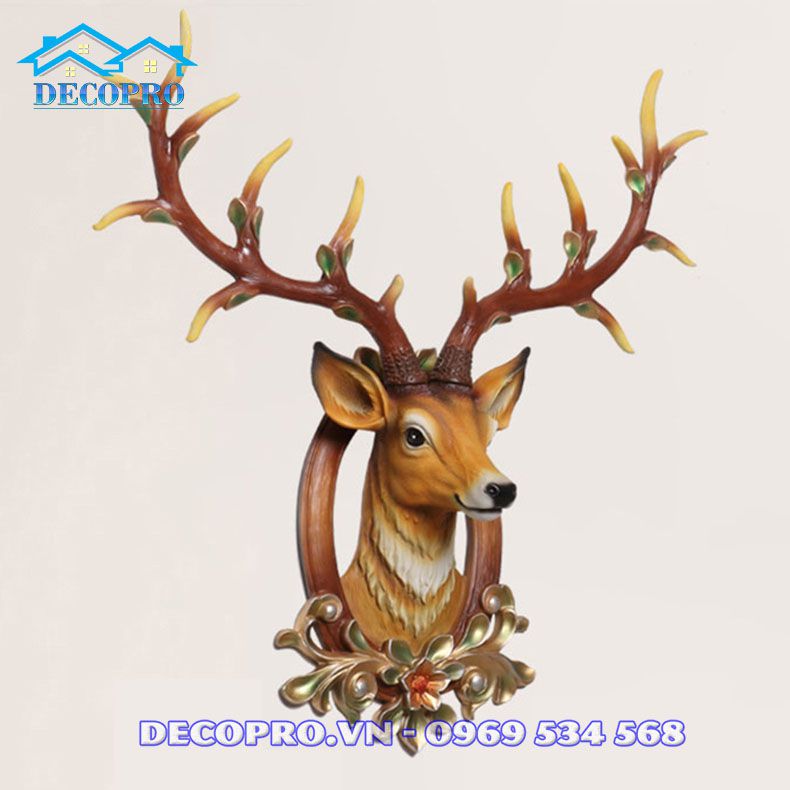 Đầu hươu treo tường đồ trang trí tường phòng khách sang trọng và ý nghĩa