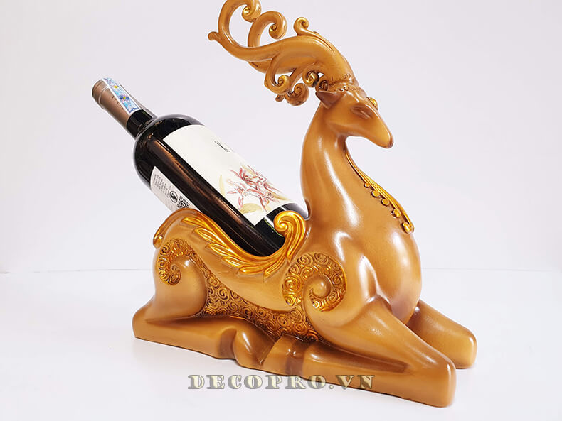 Kệ rượu vang Hươu màu vàng Gold