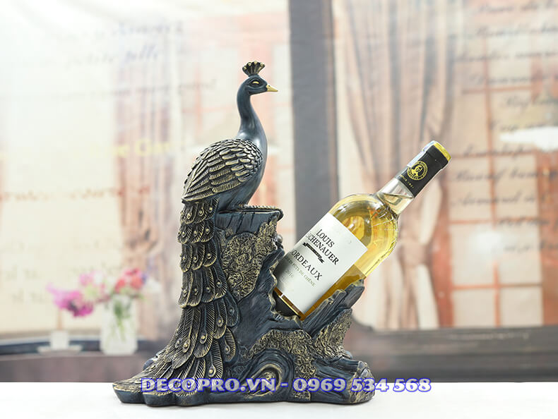 Ảnh chụp kệ rượu Chim công mã A2 (Xanh)