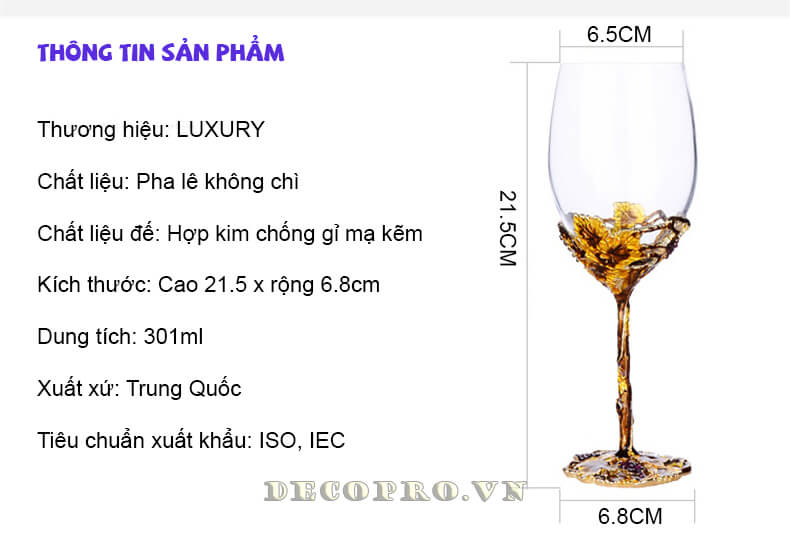 LY RƯỢU VANG PHA LÊ - QUÀ TẶNG TÂN GIA NHÀ MỚI