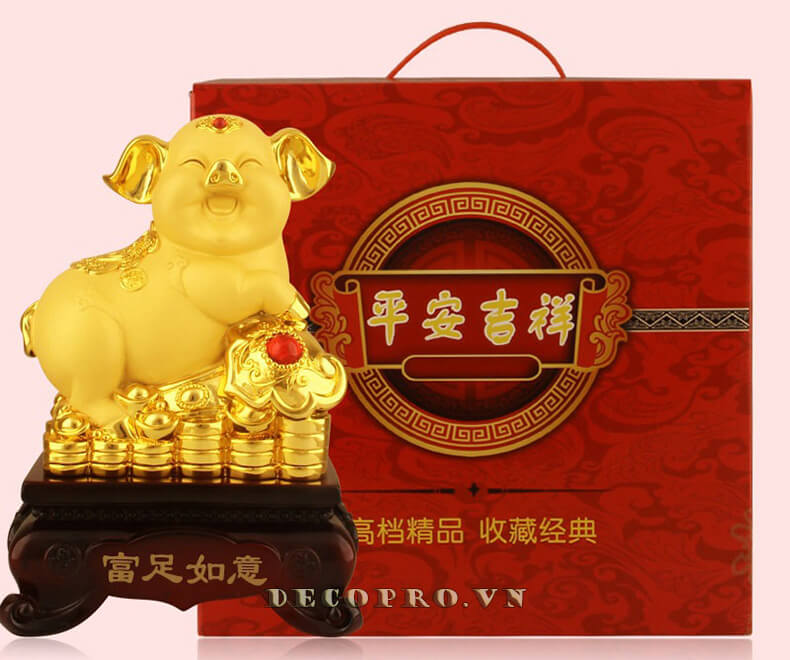 Tượng heo vàng là món quà tặng tân gia sang trọng và ý nghĩa