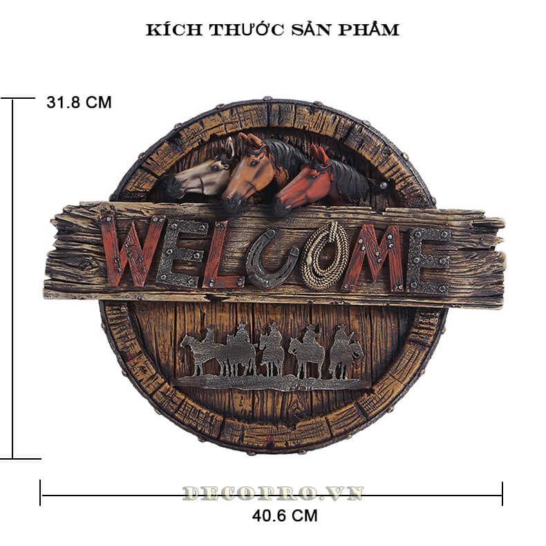 Kích thước chuẩn của sản phẩm đồ decor trang trí tường Thế Giới Cao Bồi