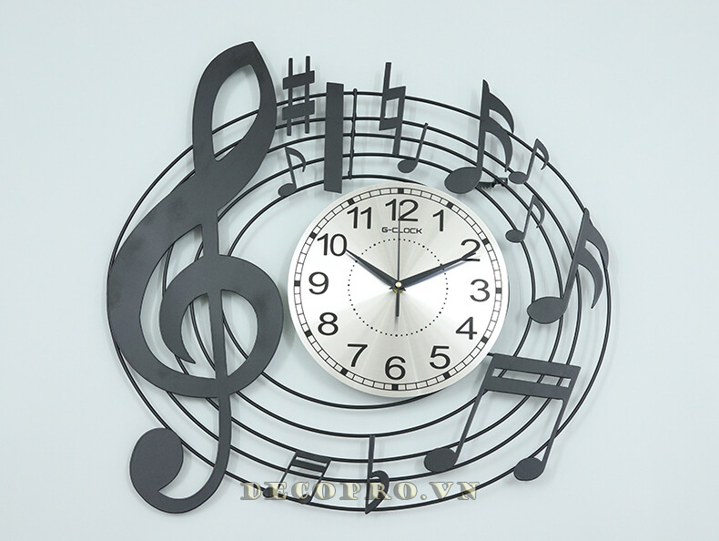 Đồng hồ nốt nhạc hạnh phúc – đồ trang trí phòng ngủ hiện đại, sang trọng 