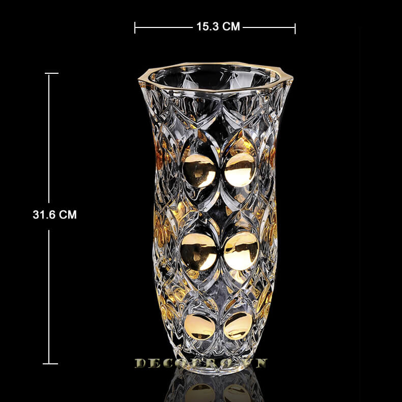 Kích thước chuẩn của bình pha lê KTV035-A1 “họa tiết mắt ngọc”