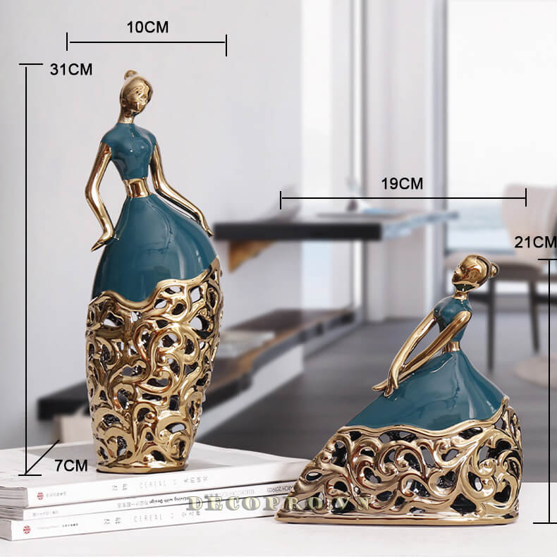 Kích thước chuẩn của bức tượng decor đẹp thiếu nữ dạ tiệc KS071
