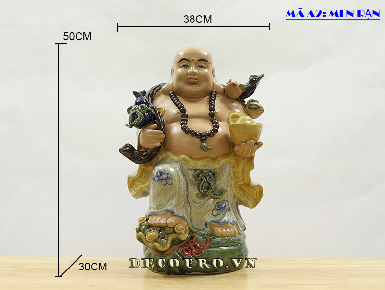 Kích thước tượng Phật men rạn mã A2 - Phù hợp làm đồ trang trí nhà phong thủy phong cách Vintage