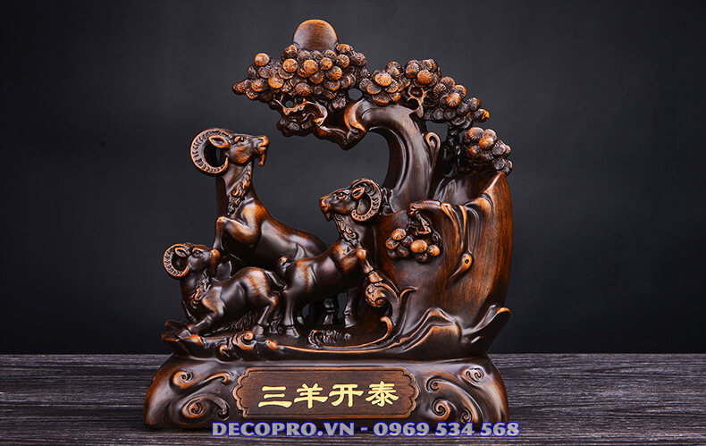 Ba chú dê hội tụ đem lại may mắn cát tường cho chủ nhân