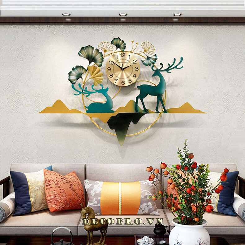 Blue deer wall clock has feng shui meaning suitable for all interior spaces chosen by many families