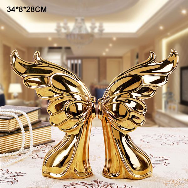 Đồ decor uyên ương gốm sứ mạ vàng sang trọng KS021 A2