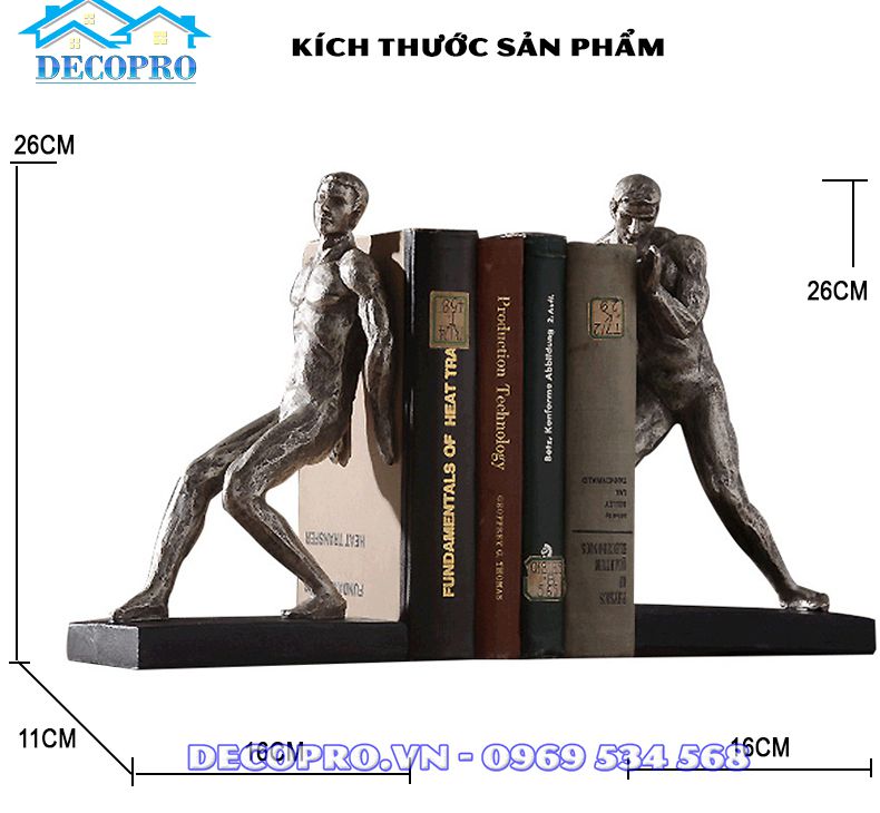 Kích thước sản phẩm KS003-A5.2 màu xám cao 26cm