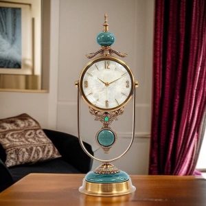Đồng hồ để bàn khảm trai quả lắc decor DHB010-A1