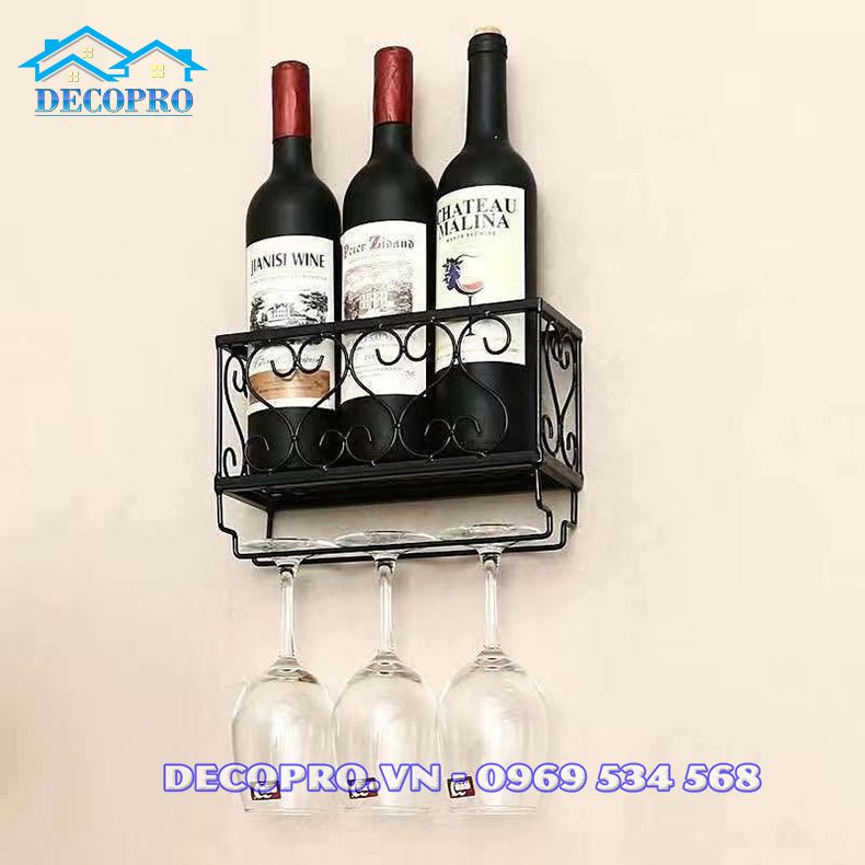 Giá treo ly rượu gắn tường cao cấp hình trái tim truyền cảm hứng cho khòng khách