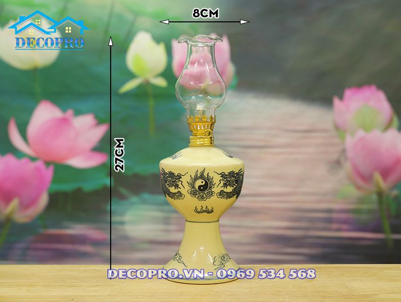 Kích thước đèn dầu thờ giúp soi đường gia tiên tìm về phù hộ cho con cháu