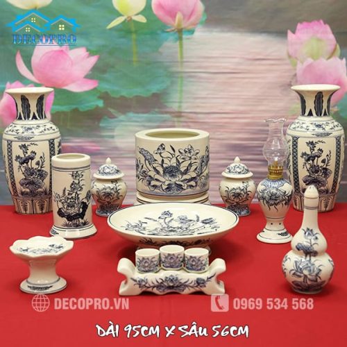 Sỉ Đồ Thờ Gốm Sứ Bát Tràng, Chu Đậu Cao Cấp