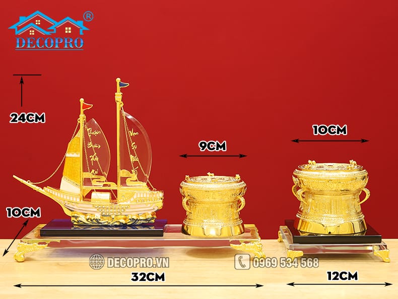 Quà Tặng Decor Trống đồng Thuận Buồm Xuôi Gió