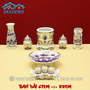 Đồ Thờ Sứ Hải Dương Vẽ Vàng 24k (61-88cm) DTK2.1