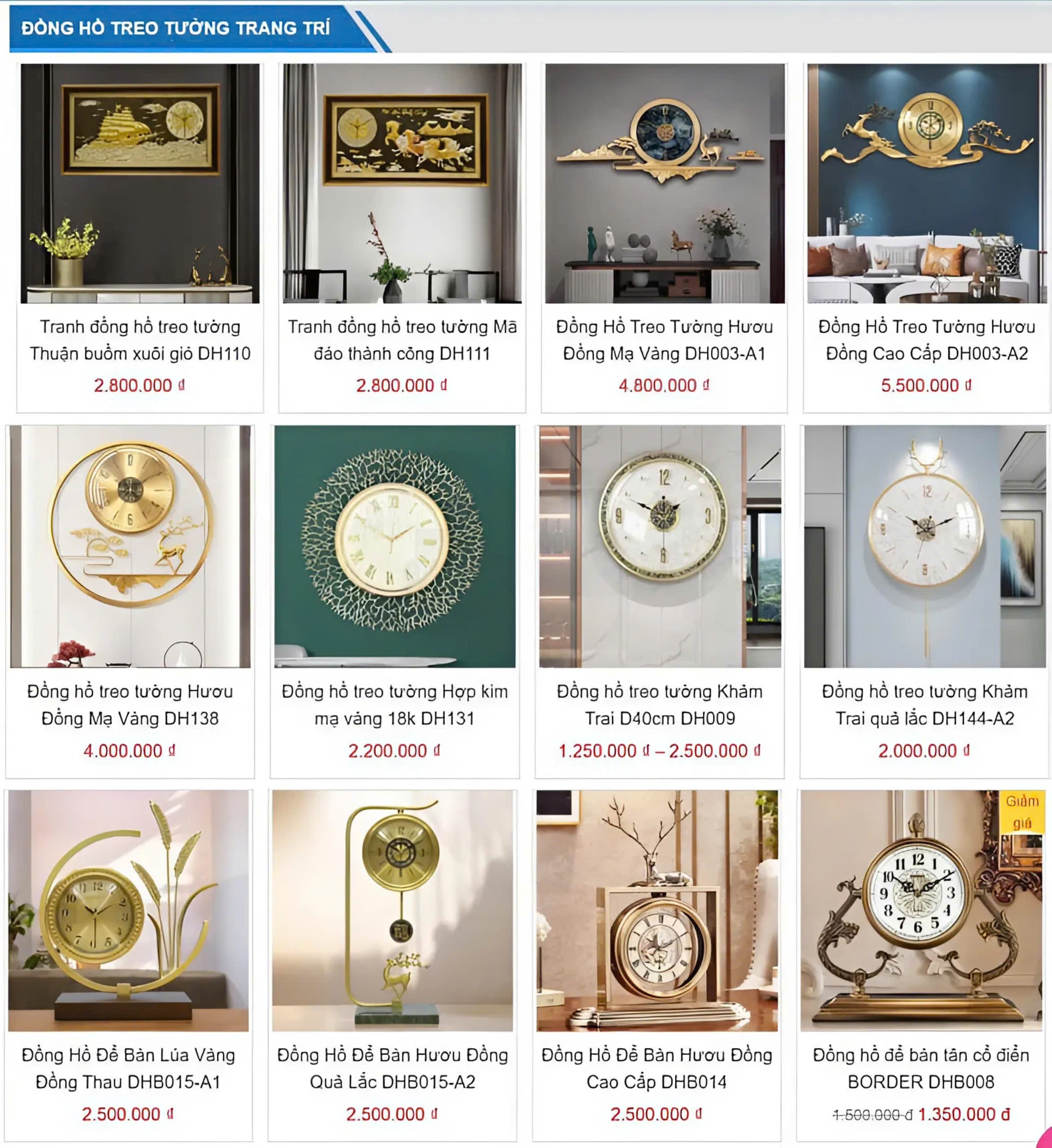 Đồng hồ decor – Treo tường & Để bàn trang trí nhà hoặc làm quà tặng tân gia, đối tác