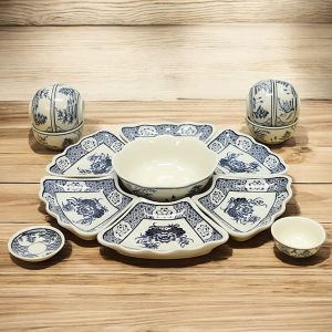 Bộ Bát Đĩa Mặt Trời Gốm Chu Đậu Truyền Thống DTK311-A1