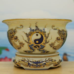 Bát hương quả lựu vẽ vàng gốm bát tràng