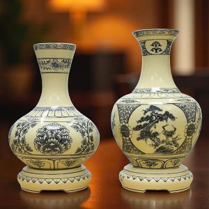 Quà Tặng Bình Hoa Gốm Chu Đậu In Logo BG256