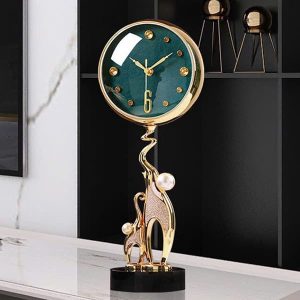 Đồng Hồ Để Bàn Cặp Voi Mạ Vàng DHB018-A2