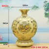 Bình Giọt Ngọc gốm Chu Đậu Vẽ Vàng 24k BG224 - ma-a1