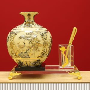 Khay đựng bút tài lộc 4 mùa