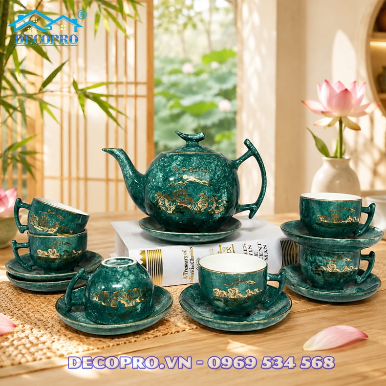 Bộ ấm chén uống trà làm quà tặng tân gia, khai trương, tặng sếp, đối tác... sang trọng, ý nghĩa
