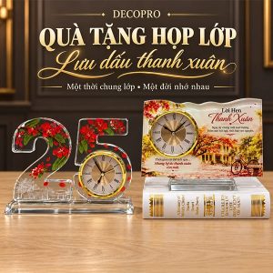 Đồng hồ pha lê kỷ niệm theo yêu cầu QTV040