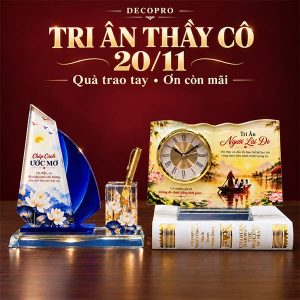 Quà tặng pha lê tri ân thầy cô 20/11 QTV039